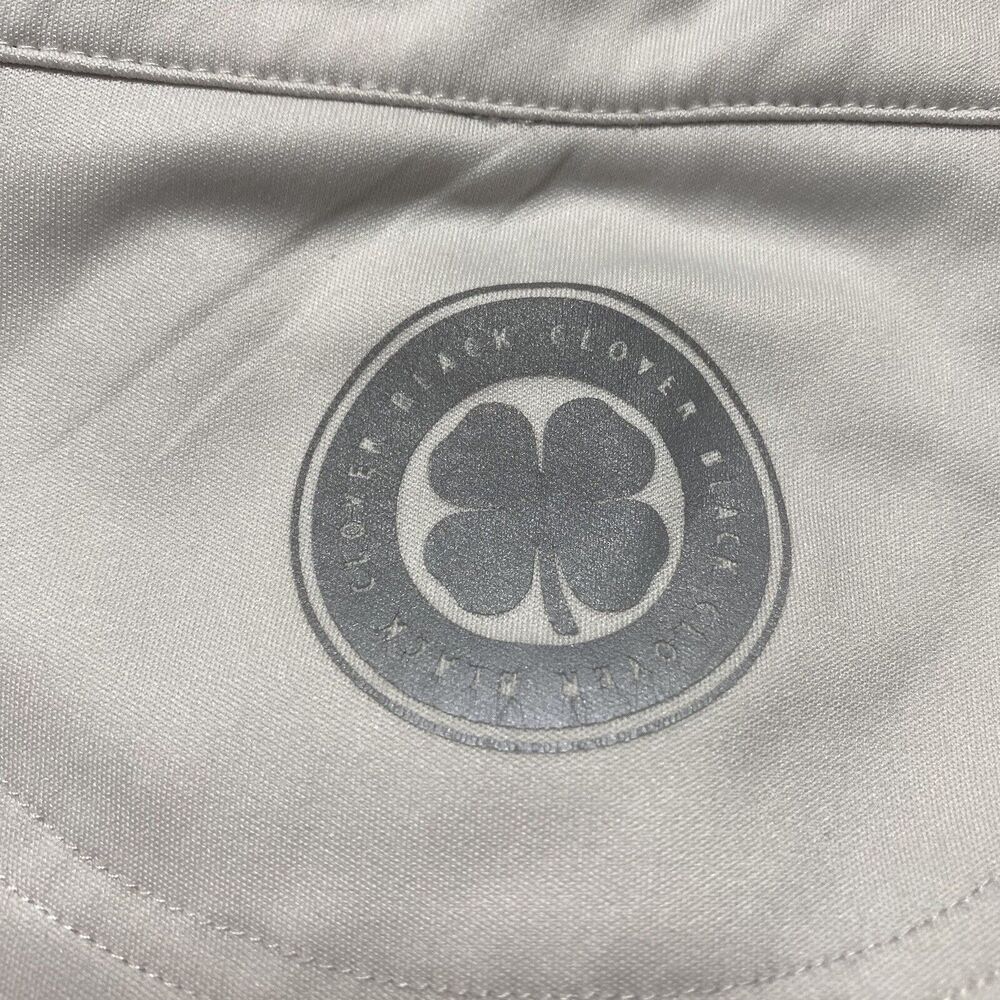 BLACK CLOVER Live Lucky Pale Gray Golf Polo Shirt SIze XL Mens Logo - Picture 4 of 8